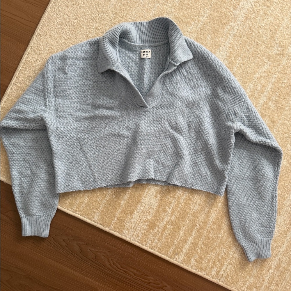 Sunday Best Light Blue V-Neck Sweater
